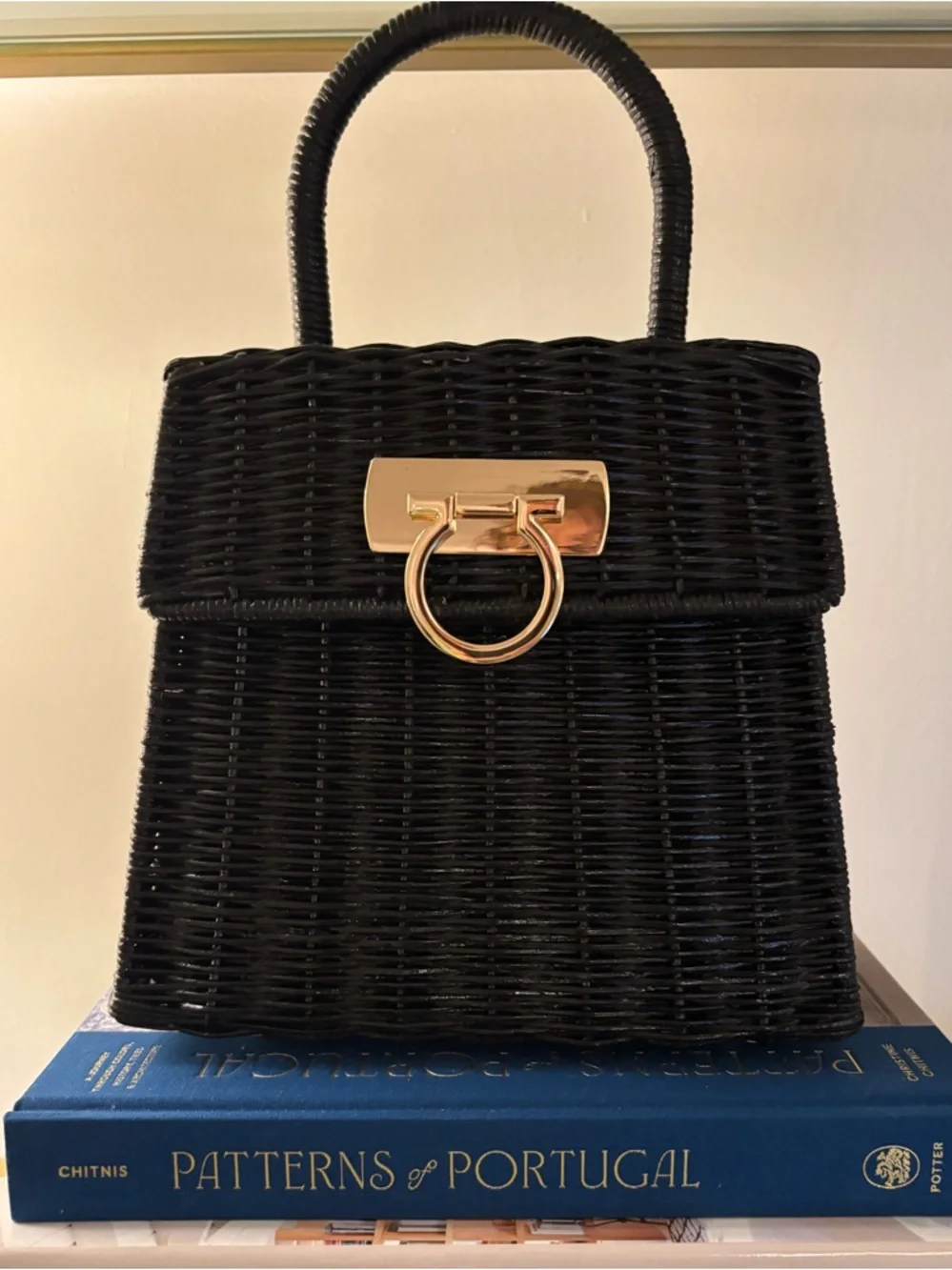 New with Tag Black Rattan Wicker Top Handle Bag - Picture 4 of 14
